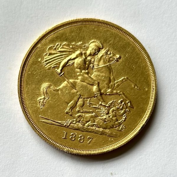 1887 Gold Five Sovereign (5 Pounds / £5) Queen Victoria - Image 2