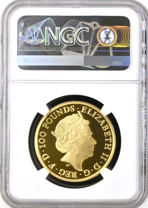 2022 Gold Proof £100 Britannia, One Ounce Coin. NGC Graded PF70 Ultra Cameo - Image 2