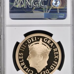 2023 King Charles III Coronation, Gold Proof Five Pounds Sovereign (£5), NGC Graded PF69 Ultra Cameo
