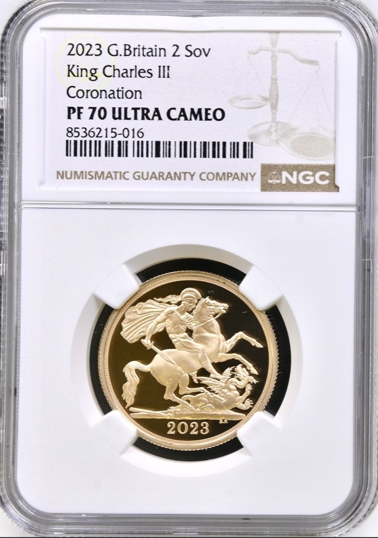 2023 Gold Proof Double Sovereign, (£2, 2Sov) NGC Graded PF70 Ultra Cameo, King Charles III Coronation - Image 2