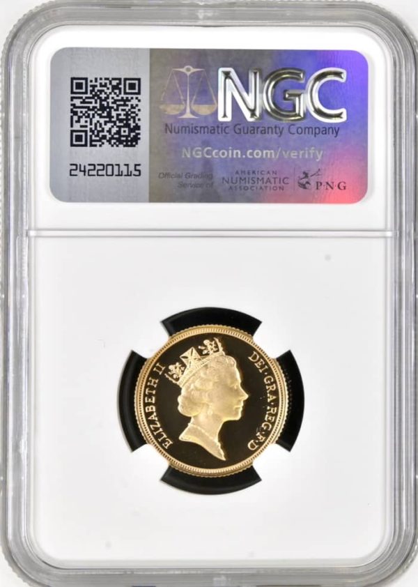 1991 Gold Proof Sovereign, NGC Graded PF70 Ultra Cameo - Image 2