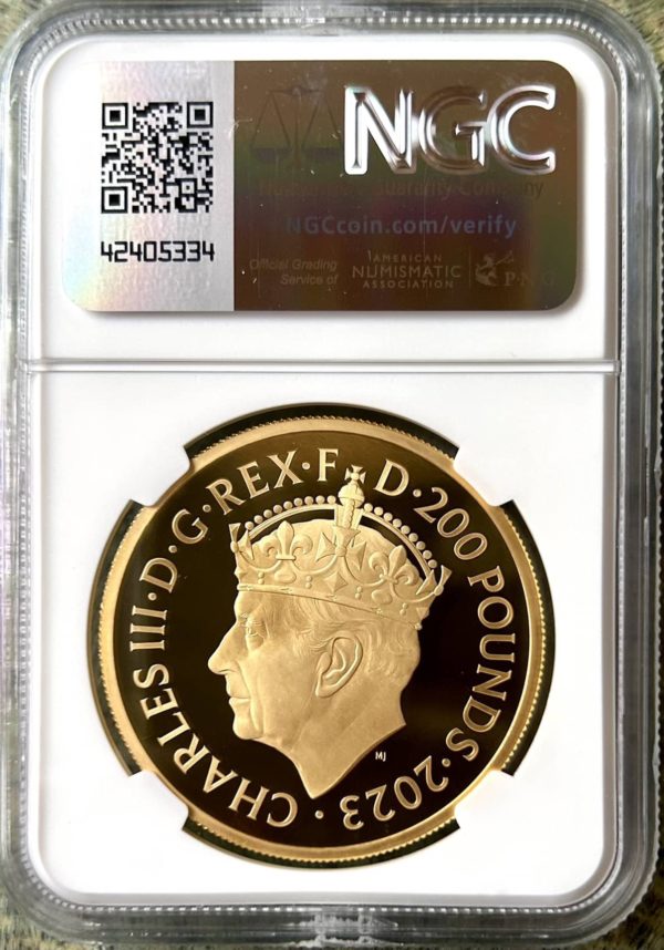 2023 Gold Proof £200 King Charles III Coronation (Two Ounce Coin), NGC Graded PF70 Ultra Cameo - Image 3