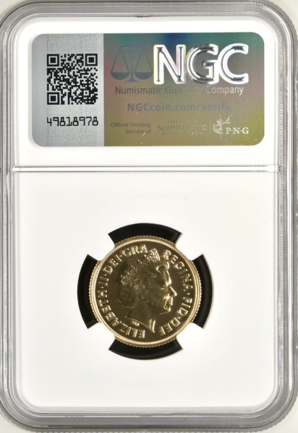 2014 Gold Proof Sovereign, Unfrosted Obverse Die, NGC Graded PF69 Ultra Cameo - Image 2
