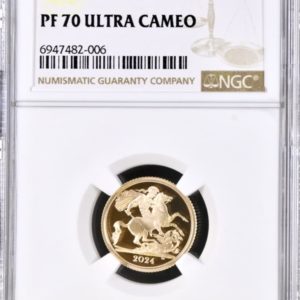 2024 Gold Proof Half Sovereign, George and Dragon. NGC Graded PF70 Ultra Cameo