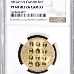 2022 Gold Proof Two Pounds (£2) Alexander Graham Bell, NGC Graded PF69 Ultra Cameo