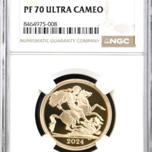 2024 Gold Proof Double Sovereign (Two pounds / £2) George and Dragon. NGC Graded PF70 Ultra Cameo