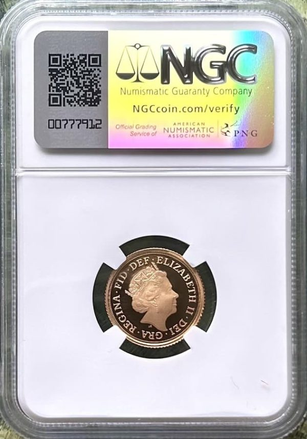 2015 Gold Proof Half (1/2) Sovereign (Fifth portrait) NGC Graded PF70 Ultra Cameo - Image 2