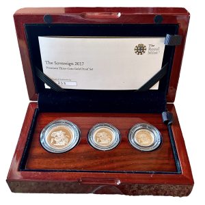 2017 Gold Proof Sovereign, Premium Three Coin Set.