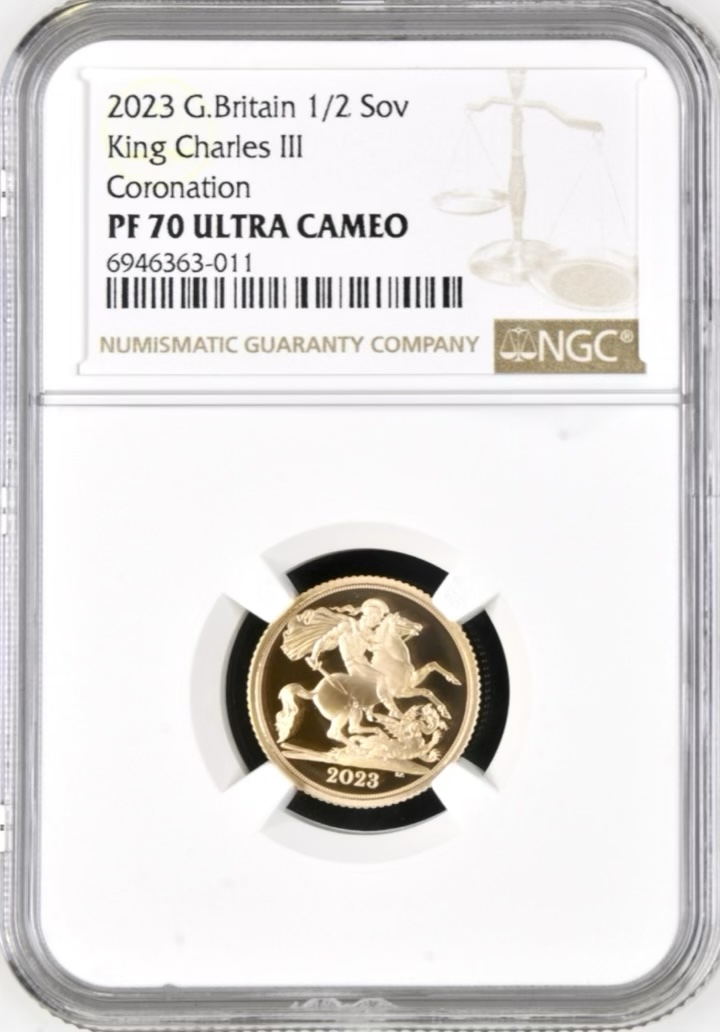 2023 Gold Proof Half Sovereign, NGC Graded PF70 Ultra Cameo, King Charles III Coronation - Image 2