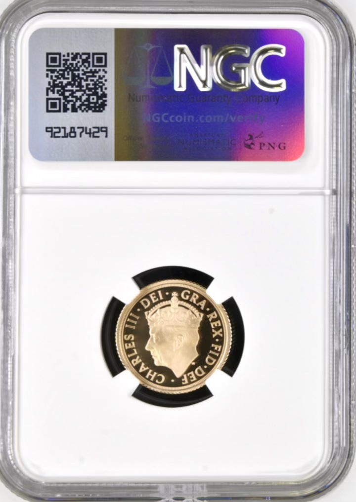 2023 Gold Proof Half Sovereign, NGC Graded PF70 Ultra Cameo, King Charles III Coronation
