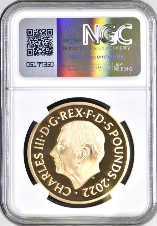 2022 Gold Proof Five Pounds (£5) Queen Elizabeth II Memorial, NGC Graded PF70 UCAM - Image 2