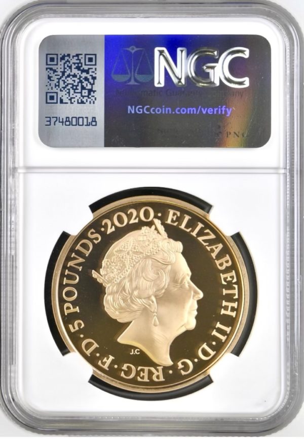 2020 Gold Proof Five Pound Crown (£5) William Wordsworth, NGC Graded PF70 Ultra Cameo - Image 3