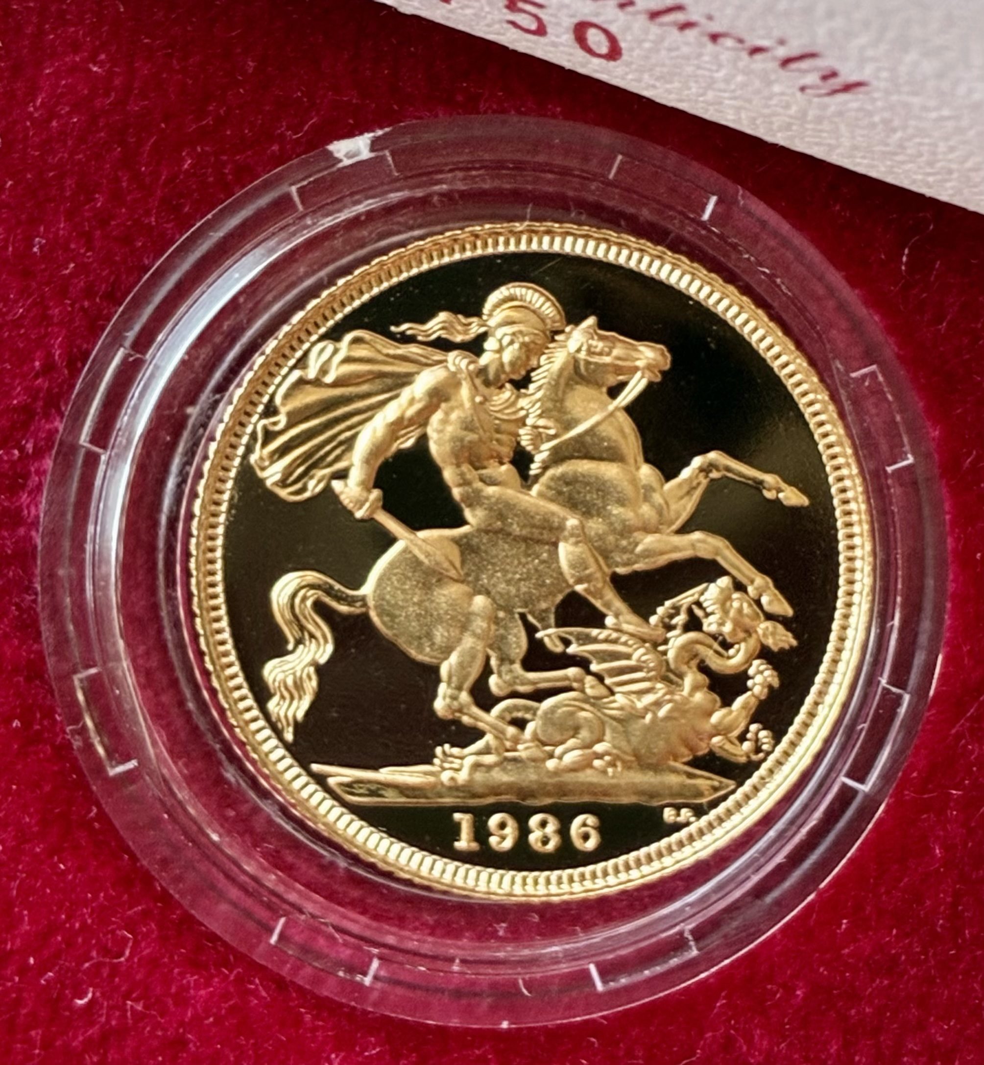 1986 Gold Proof Sovereign - Image 2