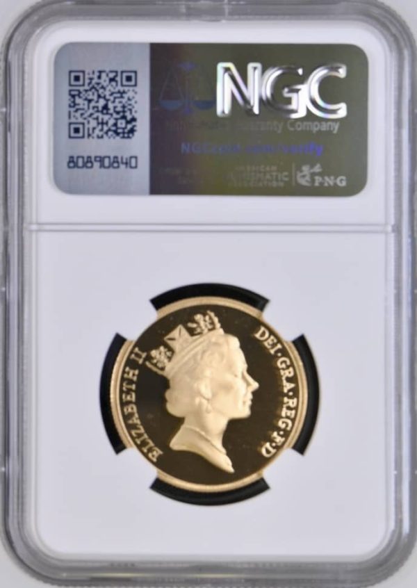 1993 Gold Proof Double Sovereign, (Two Pounds / £2) NGC Graded PF70 Ultra Cameo - Image 2