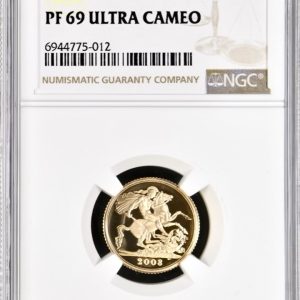 2008 Gold Proof Half Sovereign (1/2) NGC Graded PF69 Ultra Cameo