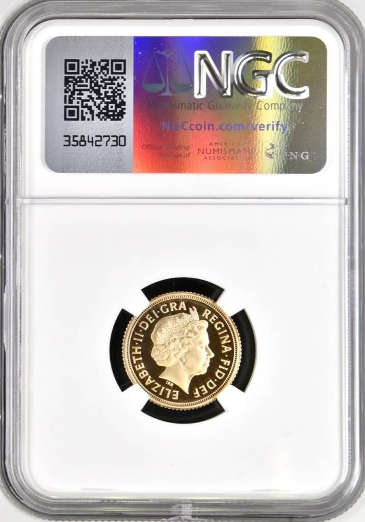 2008 Gold Proof Half Sovereign (1/2) NGC Graded PF69 Ultra Cameo - Image 2