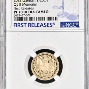 2022 Queen Elizabeth II Memorial Gold Proof Half Sovereign. NGC Graded PF70 Ultra Cameo First Releases.