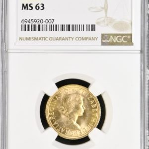 1959 Gold Sovereign, NGC Graded MS63