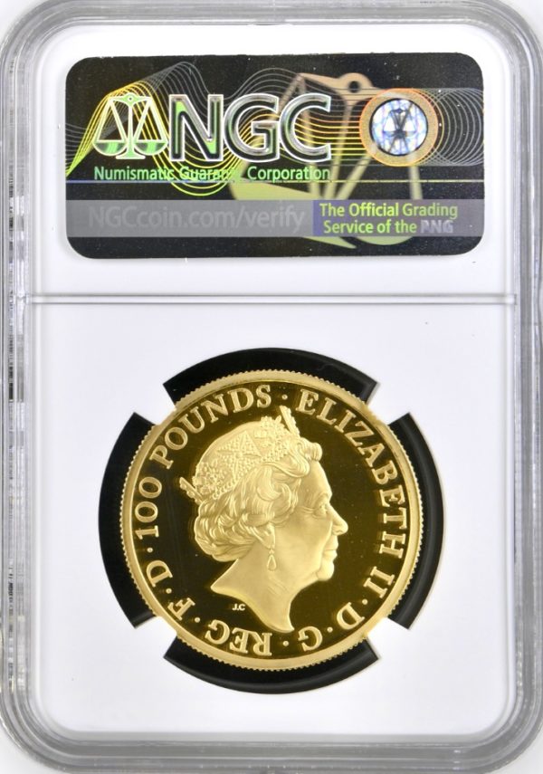 2019 Falcon Of The Plantagenets Queens Beasts Gold Proof 100 Pounds, One Ounce Coin (1oz) - NGC Graded PF69 Ultra Cameo. - Image 2