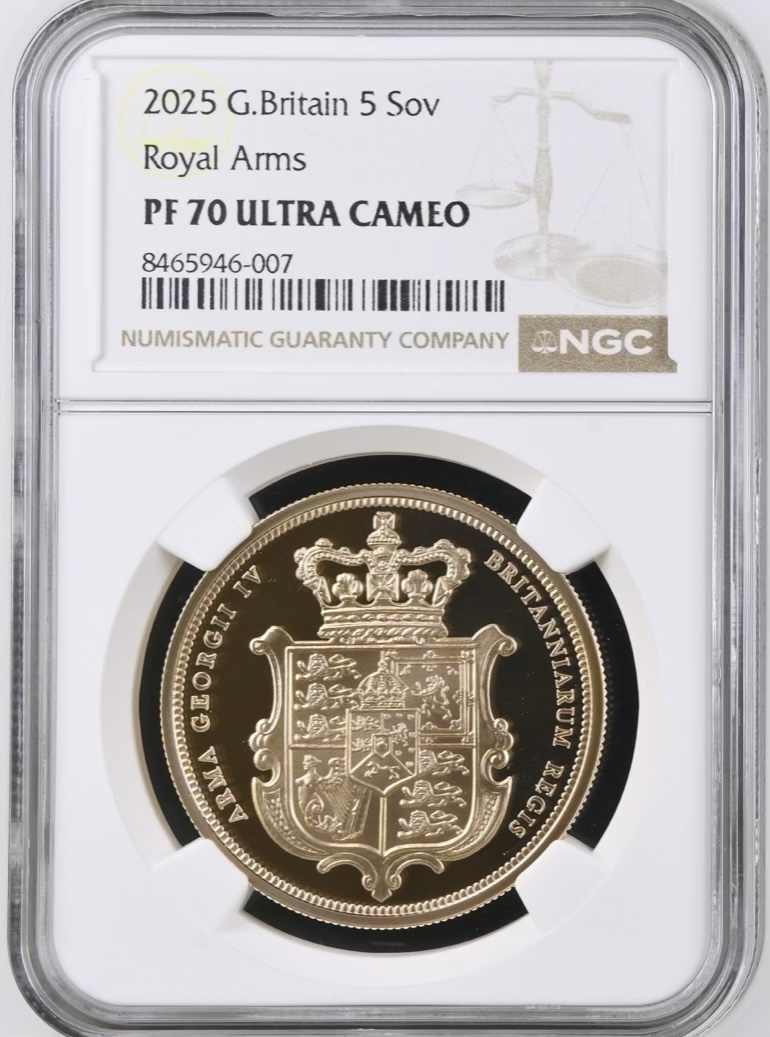 2025 Gold Proof Five Coin Sovereign Set - Royal Arms - NGC Graded PF70 Ultra Cameo - Image 3