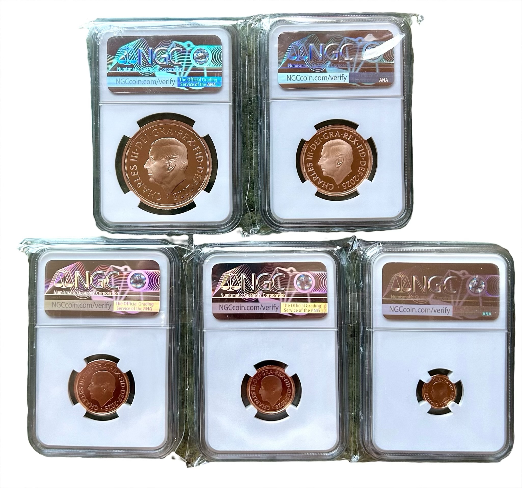 2025 Gold Proof Five Coin Sovereign Set - Royal Arms - NGC Graded PF70 Ultra Cameo - Image 2