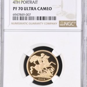 2015 Gold Proof Sovereign, Fourth Portrait, NGC Graded PF70 Ultra Cameo