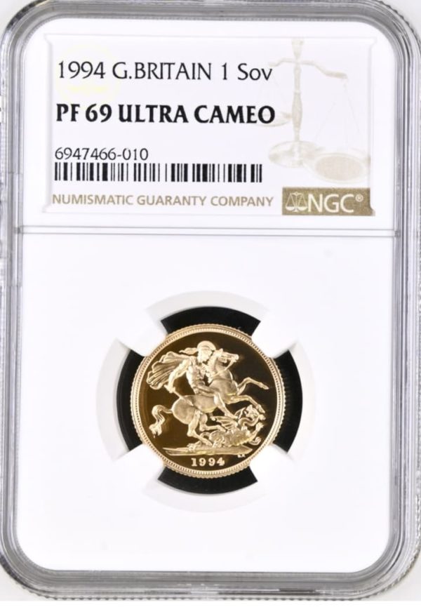 1994 Gold Proof Sovereign, NGC Graded PF69 Ultra Cameo