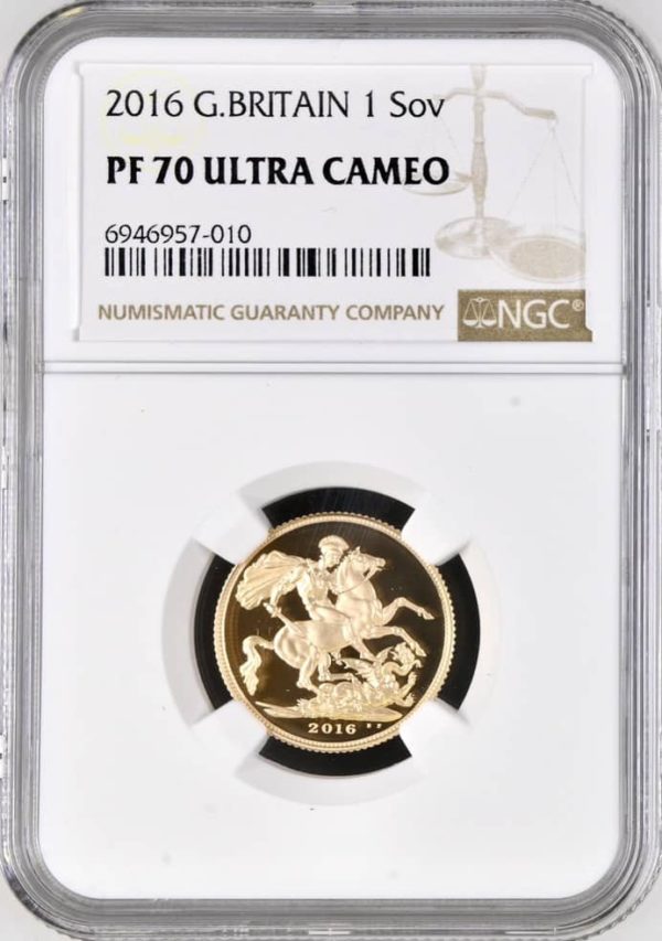 2016 Gold Proof Sovereign, NGC Graded PF70 Ultra Cameo