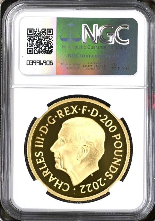 2022 Gold Proof £200 Queen Elizabeth II Memorial - Two Ounce Coin. NGG Graded PF70 Ultra Cameo - Image 2