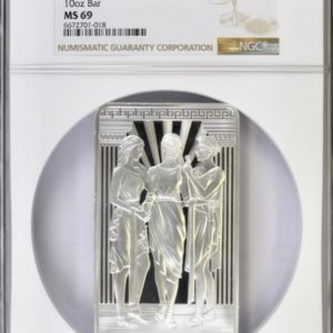 Three Graces Silver Bar 10 Ounce NGC Graded MS69