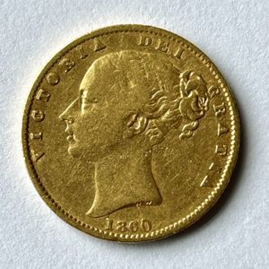 1860 Gold Sovereign Shield