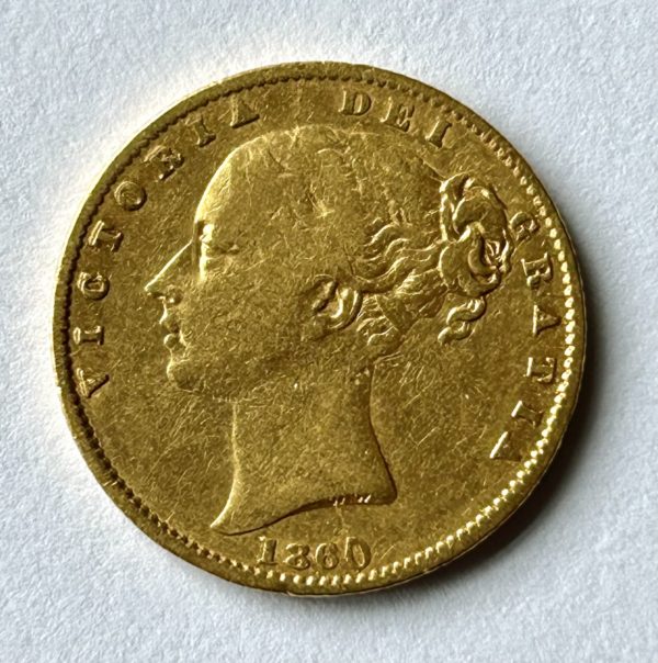 1860 Gold Sovereign Shield
