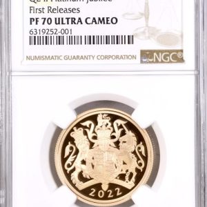 2022 Platinum Jubilee Gold Proof Double Sovereign NGC Graded PF70 Ultra Cameo