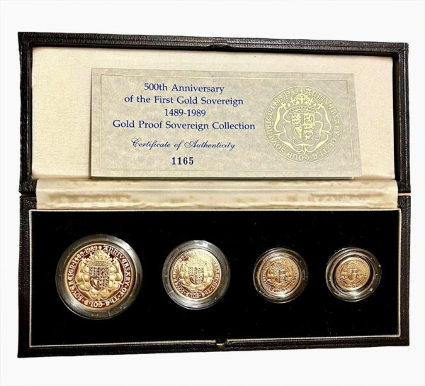 1989 Sovereign, Gold Proof Four Coin Set, 500th Anniversary Of The First Sovereign