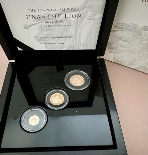 2024 Gold Proof Una And The Lion Three Coin Sovereign Set