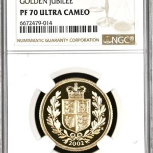 2002 Gold Proof Double Sovereign (£2 - 2Sov), NGC Graded PF70 Ultra Cameo
