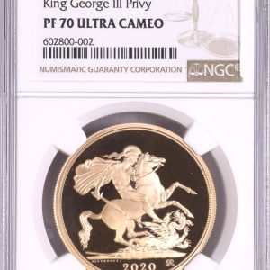 2020 Gold Proof Five Sovereign (£5), NGC Graded PF70 Ultra Cameo
