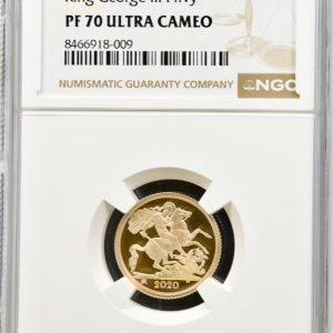 2020 Gold Proof Half Sovereign (1/2), NGC Graded PF70 Ultra Cameo