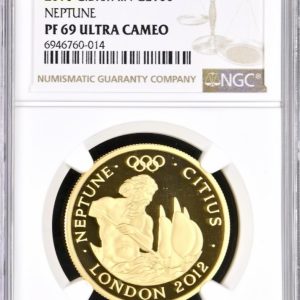2010 Gold Proof £100 London Olympics - Neptune. NGC Graded PF69 Ultra Cameo