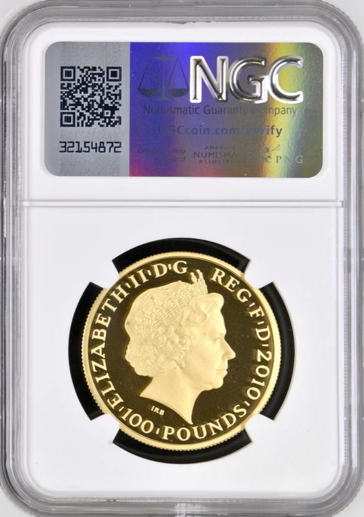 2010 Gold Proof £100 London Olympics - Neptune. NGC Graded PF69 Ultra Cameo - Image 2