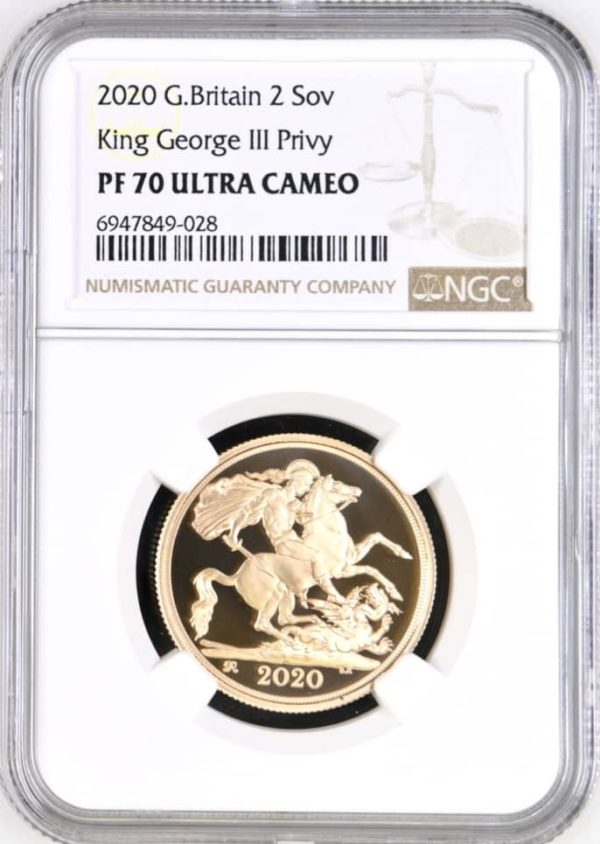 2020 Gold Proof Double Sovereign (£2), NGC Graded PF70 Ultra Cameo