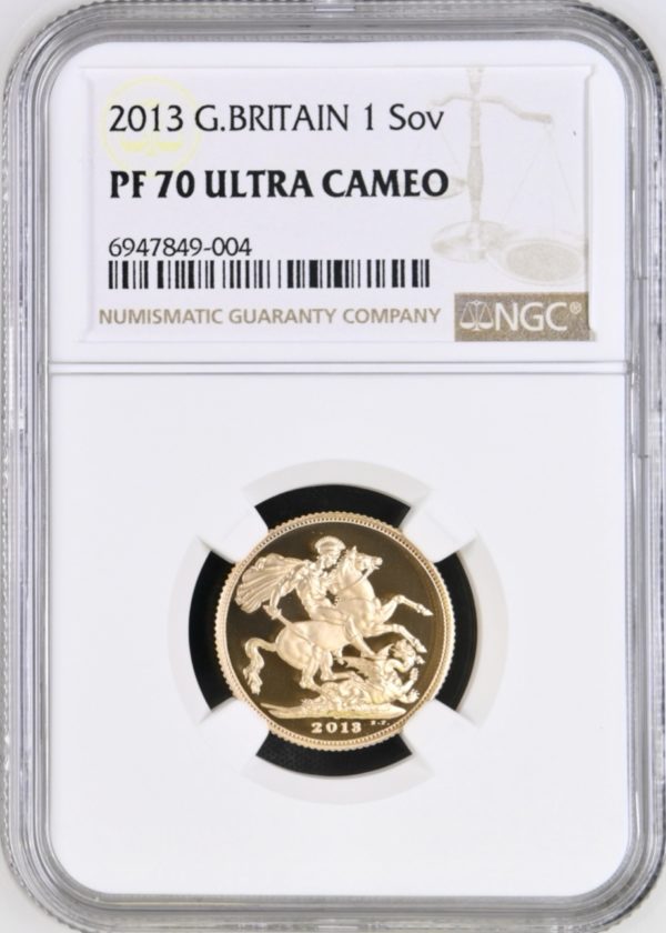 2013 Gold Proof Sovereign, NGC Graded PF70 Ultra Cameo