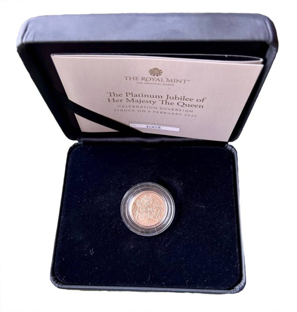 2022 Gold Sovereign, Queen Elizabeth II Platinum Jubilee. Strike On The Day, Brilliant Uncirculated Matte - Image 4