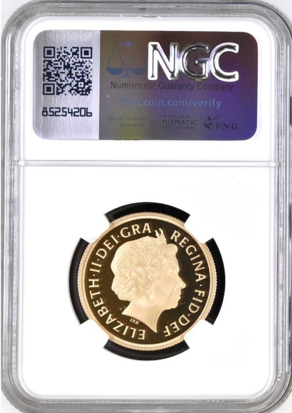 2015 Gold Proof Double Sovereign (£2), 4th Portrait, NGC Graded PF70 Ultra Cameo - Image 2