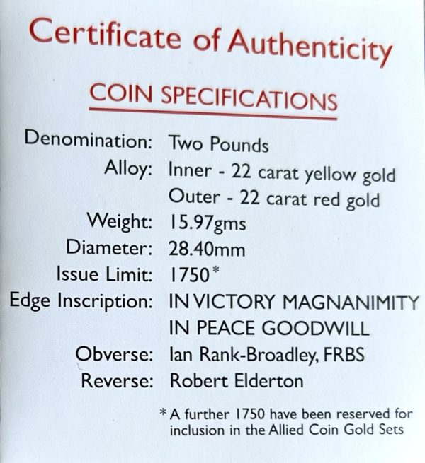2005 Gold Proof Two Pounds (£2) The End Of World War II Anniversary - Image 4