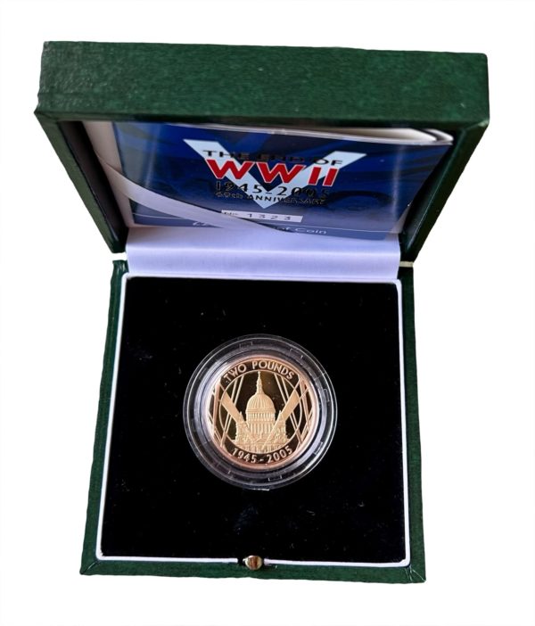 2005 Gold Proof Two Pounds (£2) The End Of World War II Anniversary