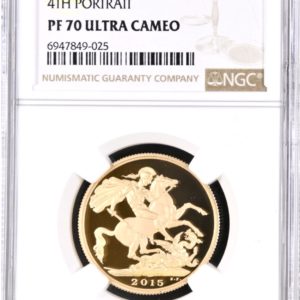 2015 Gold Proof Double Sovereign (£2), 4th Portrait, NGC Graded PF70 Ultra Cameo