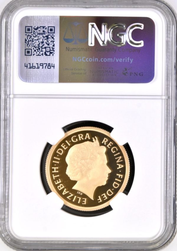 2015 Gold Proof Double Sovereign (£2), 4th Portrait, NGC Graded PF70 Ultra Cameo - Image 2