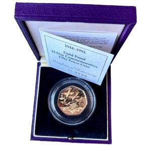 1994 Gold Proof Fifty Pence (50p) D Day Anniversary