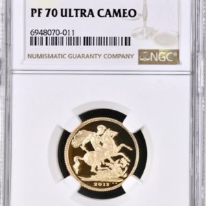 2013 Gold Proof Sovereign, NGC Graded PF70 Ultra Cameo